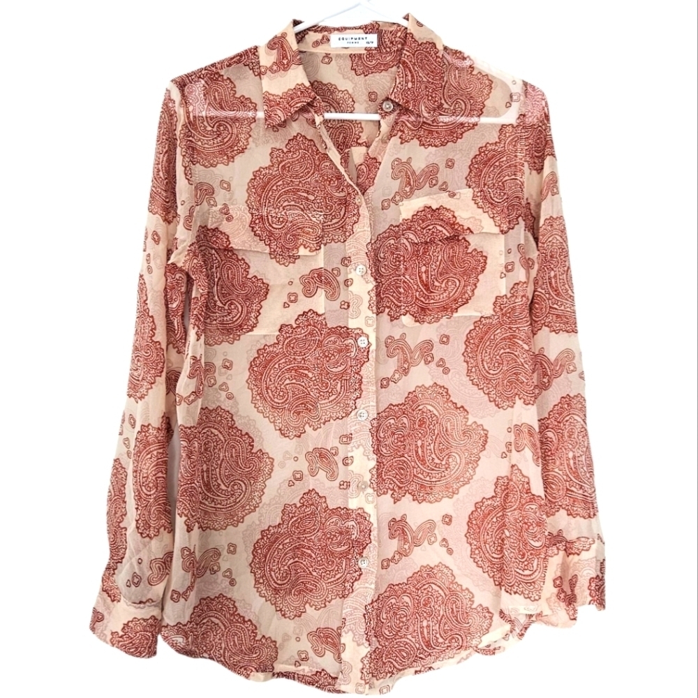Equipment Femme 100% Silk Button Down Blouse Size XS Flaw
